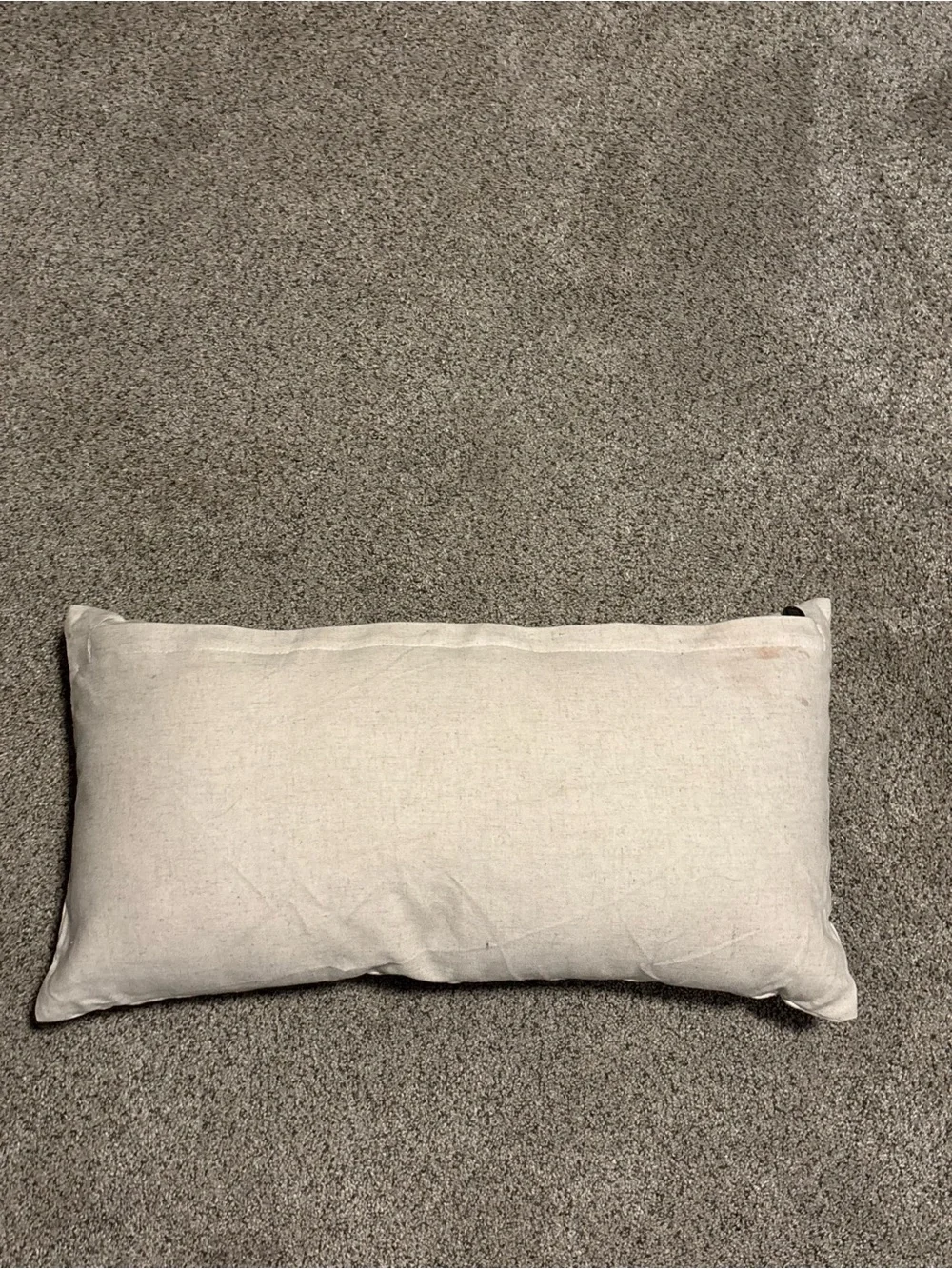 Pier 1 Embroidered Cream Pillow with Green and Blue Pumpkin Motif fall
